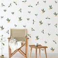 Nordic Green Leaves Wall Stickers by Axyaa for Home Decor