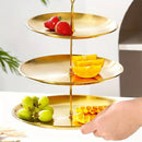 Axyaa Stainless Steel Cake Stand & Fruit Tray Combo for Elegant Serving