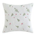 Axyaa Christmas Tree Embroidered Pillow Cover - Plush Snowflake Throw Cushion Cover