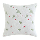 Axyaa Christmas Tree Embroidered Pillow Cover - Plush Snowflake Throw Cushion Cover