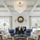 Axyaa Vintage Glass Pendant Light: Elegant French Villa Living Room Dining Room Lighting