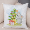 Axyaa Christmas Cartoon Animal Cushion Cover - Santa Claus Pillowcase