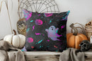 Axyaa Starry Night Ghost Riding Broomstick Cushion Cover for Sofa, Bedroom, Car.
