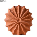 Axyaa Shell Ceramic Vase Orange Conch Hydroponics Floral Arrangement Desk Decoration