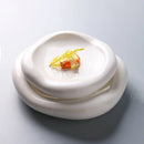 Axyaa Pure White Double-layer Ceramic Dishes for Molecular Cuisine