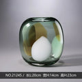 Axyaa Green Dried Flower Glass Vase, Colorful Fresh Flower Straight Tube Decoration