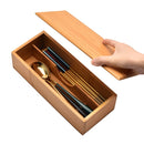 Axyaa Bamboo Cutlery Storage Box for Kitchen and Restaurant Use