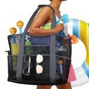 Axyaa Beach Bag: Lightweight, Waterproof, Foldable, with Mesh Straps and Zippered Pockets