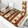 Axyaa Wood Five-pointed Star Drying Mat - Non-Slip Absorbent Placemat for Kitchen Counter