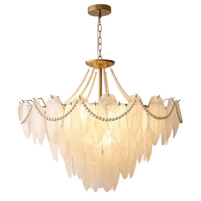 Axyaa Cream Crystal Chandelier: Modern Retro Luxury Living Room Lamp