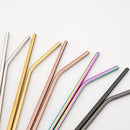 Axyaa Rose Steel Straw Set - Reusable Straws for Drinks & Cocktails