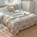 Axyaa Cotton Muslin Bedspread: Breathable Adult & Kids Jacquard Throw Blanket