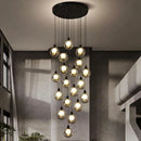 Axyaa Crystal Chandelier Stair Pendant Lamp Living Room Lights