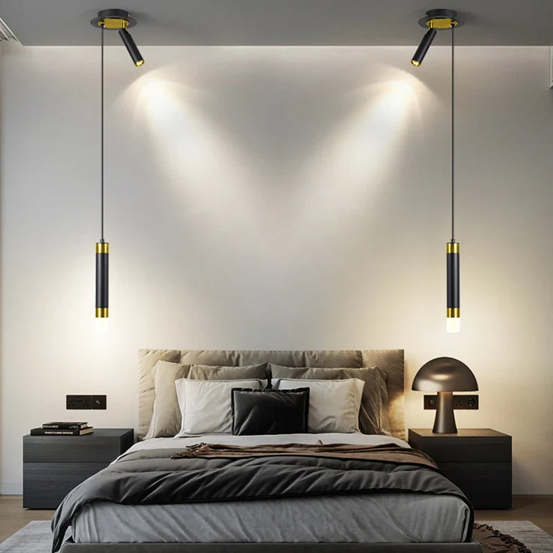 Axyaa Rotatable Spotlight Pendant Lamp for Modern Bedroom Bedside Reading Lighting