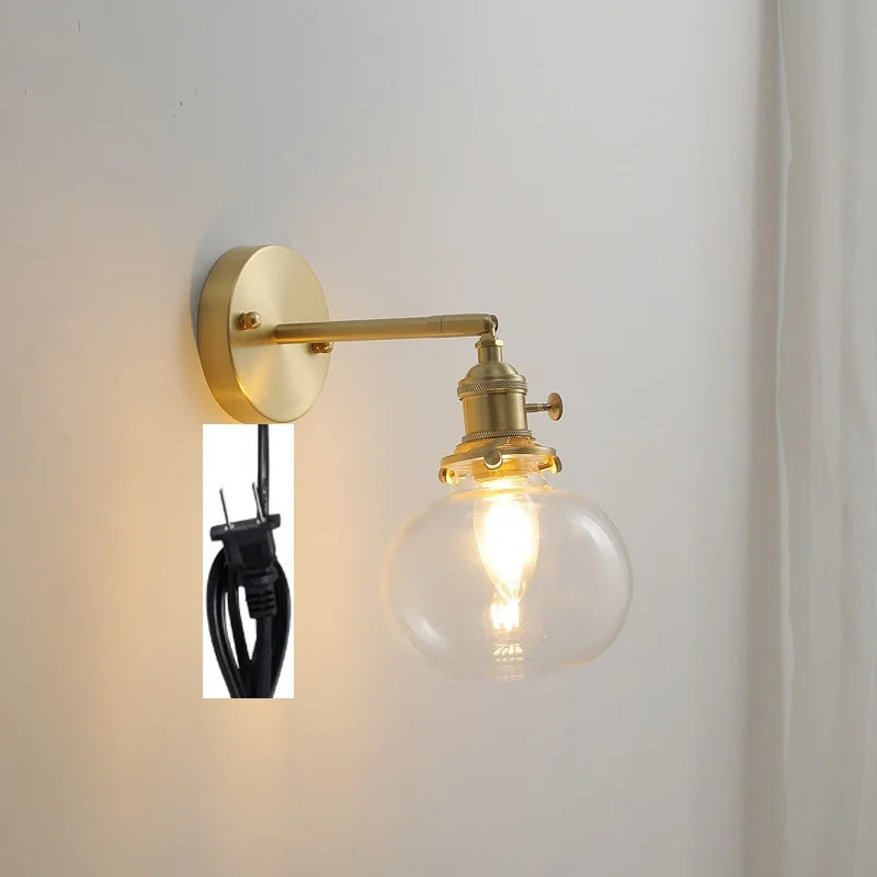 Nordic Modern Glass Ball Wall Sconce by Axyaa for Bedroom Bathroom Stair Mirror