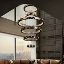 Axyaa Crystal Chandelier Stair Pendant Lamp Living Room Pendant Lights