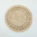 Rattan Straw Wall Hanging Decor by Axyaa - Handmade Round Frame Ornament & Table Mat