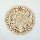 Rattan Straw Wall Hanging Decor by Axyaa - Handmade Round Frame Ornament & Table Mat