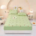 Axyaa Embroidered Padded Fitted Sheet, Washed Cotton, Single Piece, Non-Slip, All-Inclusive