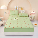 Axyaa Embroidered Padded Fitted Sheet, Washed Cotton, Single Piece, Non-Slip, All-Inclusive