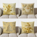 Axyaa Festive Deer & Ornaments Cushion Cover - Sofa, Bedroom, Car Pillow Cover
