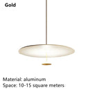 Axyaa Gold Black Pendant Ring Light for Living Room - Minimalist Ceiling Suspension Lamp