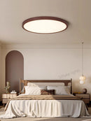 Axyaa Walnut Grain Ceiling Lamp - Modern, Ultra-thin, Eye Protection, for Living Room, Bedroom