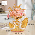 Axyaa Swan Wedding Gift Ceramic Vase Home Decor Craft Livingroom TV Table Figurine