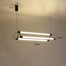 Axyaa Double Row Chandelier: Modern Long Tube Design for Office, Meeting Room, Bar
