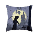 Axyaa Halloween Skull Cat Pumpkin Bat Castle Pillowcase 45x45cm