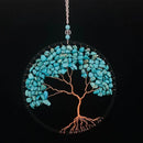 Axyaa 7 Chakra Agate Dream Catcher Moon Gemstone Wind Chime Home Decor