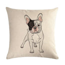 Axyaa Cute Pet Dog Pattern Linen Pillowcase for Home and Office Decor 45*45cm