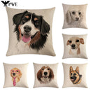 Axyaa Cute Puppy Head Linen Pillow Case 45*45cm