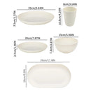 Axyaa White Plastic Tableware Set: Plate, Bowl, Cup, Fruit Plate, Dessert Plate, Salad Bowl, Drink Cup