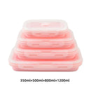 Axyaa Collapsible Silicone Lunch Box Bento Containers - Portable & Microwavable Storage