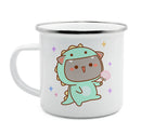 Axyaa Cat Enamel Coffee Mug - Unique Funny Tea Cup for Travel and Home
