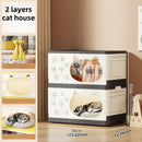 Axyaa Cat House Cabinet: 1-3 Tier, 60cm Wide, Black/Gray for Bedroom/Living Room