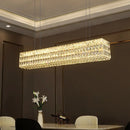 Axyaa Crystal LED Pendant Light: Luxury Steel Hanging Lamp for Modern Foyer & Dining Room