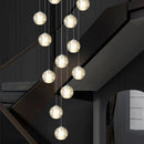 Axyaa Crystal Stair Chandelier: Modern LED Ceiling Lamp for Living Room