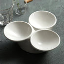 Axyaa White Ceramic Three-Grid Small Dish Plate - Exquisite Commercial Platter