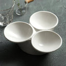 Axyaa Three-grid Ceramic Snack Dish Plate for Commercial and Home Use