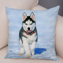 Axyaa Siberian Husky Pet Sofa Cushion Cover - Cute Dog Print Pillowcase