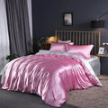 Axyaa Silk-Like Satin Hotel Duvet Cover Set - Queen Size Luxe Comforter Bedding