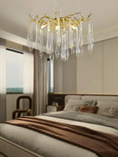 Axyaa Large Droplet Crystal Chandelier for Modern Living Room and Bedroom