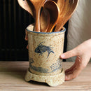 Axya Retro Ceramic Chopstick Holder Rack for Kitchen Cutlery Storage