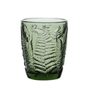 Axyaa Vintage Green Leaf Embossed Whiskey Glass Tumbler 290ml Heavy Glassware