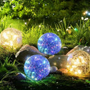 Axyaa Solar Cracked Glass Ball Lights - Warm White + RGB Color Changing