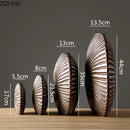 Axyaa Resin Crafts Flower Vase Stripe Texture Modern Home Decor