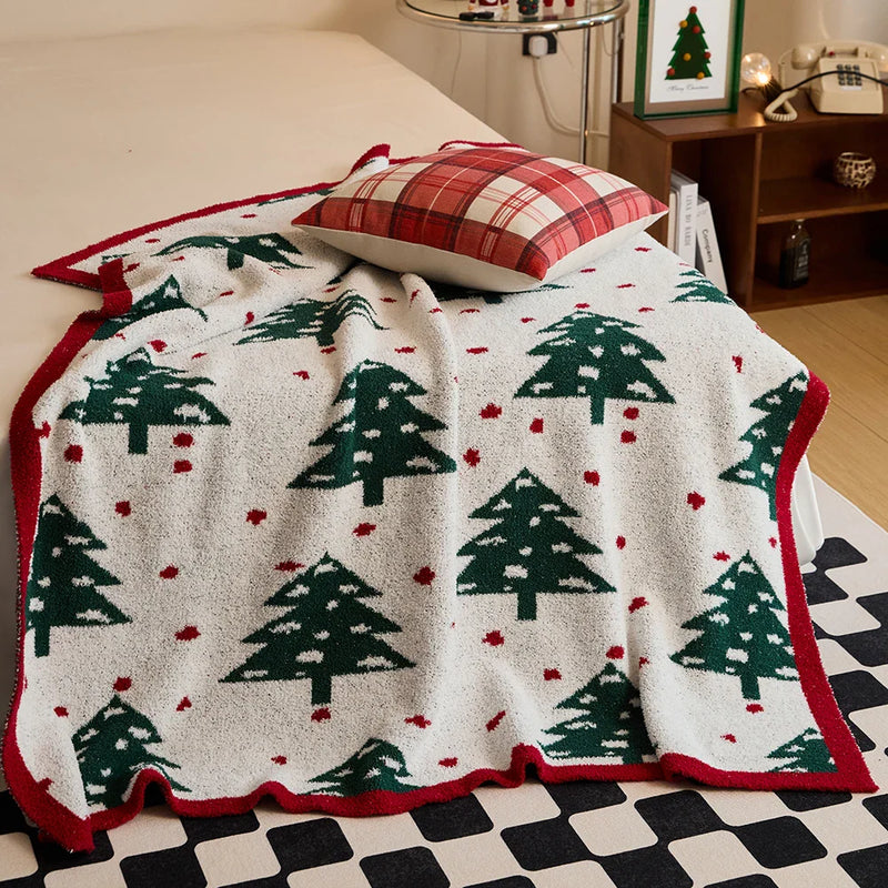 Axyaa Snowflake Houndstooth Christmas Blanket 51x63in Warm Microfiber Throw for Home