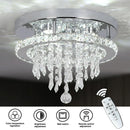 Axyaa Crystal LED Ceiling Chandelier with Remote Control Dimming D30CM